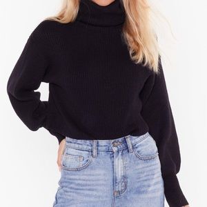 Black crop sweater